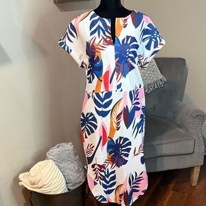 Tropical Leaf Print Dress